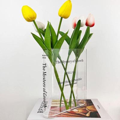 Ваза для книг Акриловая ваза для книг Настольная ваза Украшение книжного шкафа Водная ваза для стола Цветочное украшение для дома Цветочная композиция