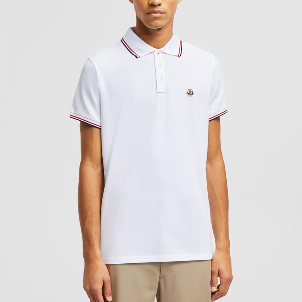Moncler SS25 Logo Casual Simple Short Sleeve Polo Shirt Men Polo Shirts White K1-091-8A70300-84556-001