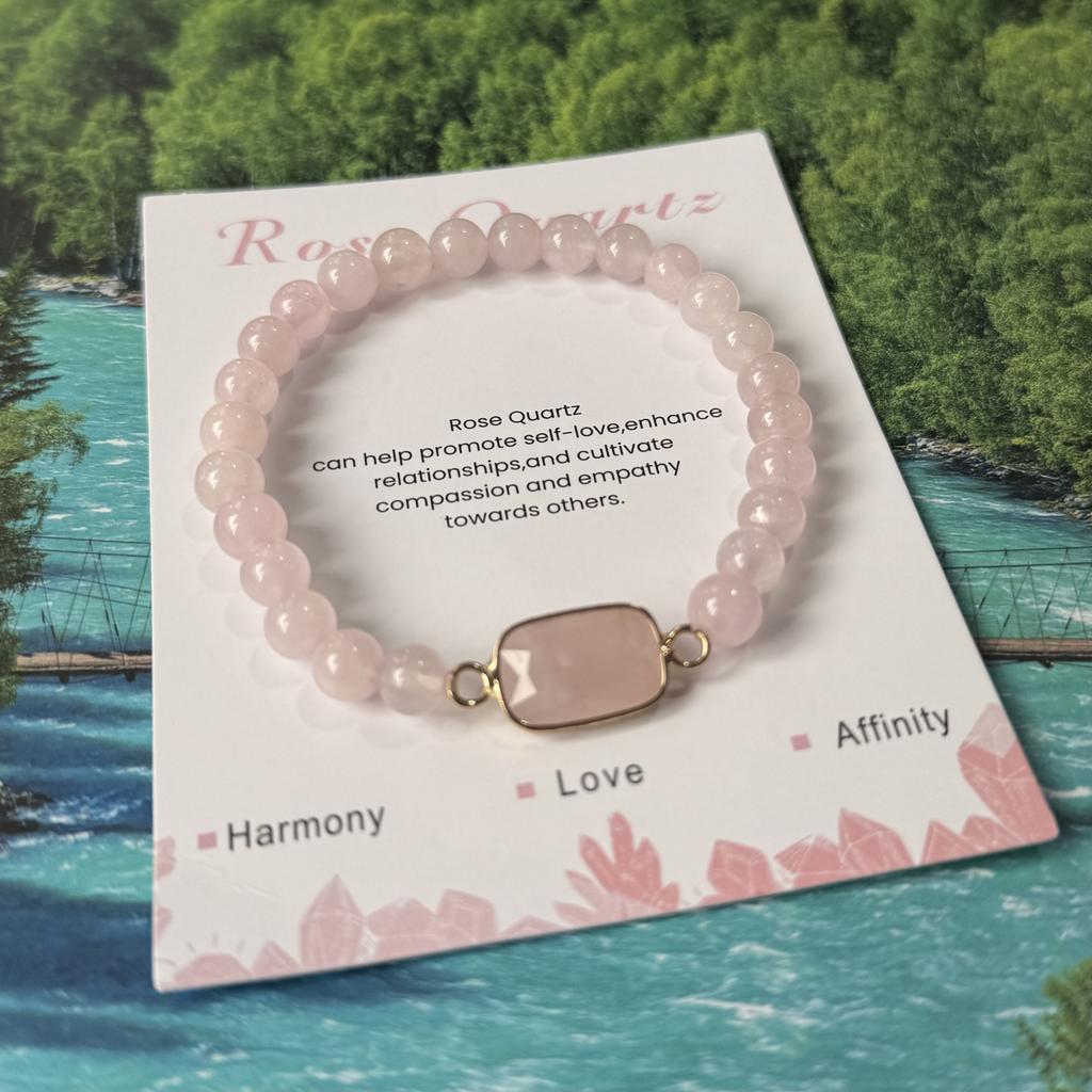 Natural Amethyst Stone Beaded Bracelet Elastic Bracelet for Women Men