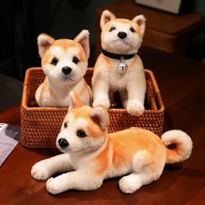 Горячая новая плюшевая игрушка собака акита милая имитация собаки сиба-ину пушистая успокаивающая девочка кукла подарок на день рождения автомобиль