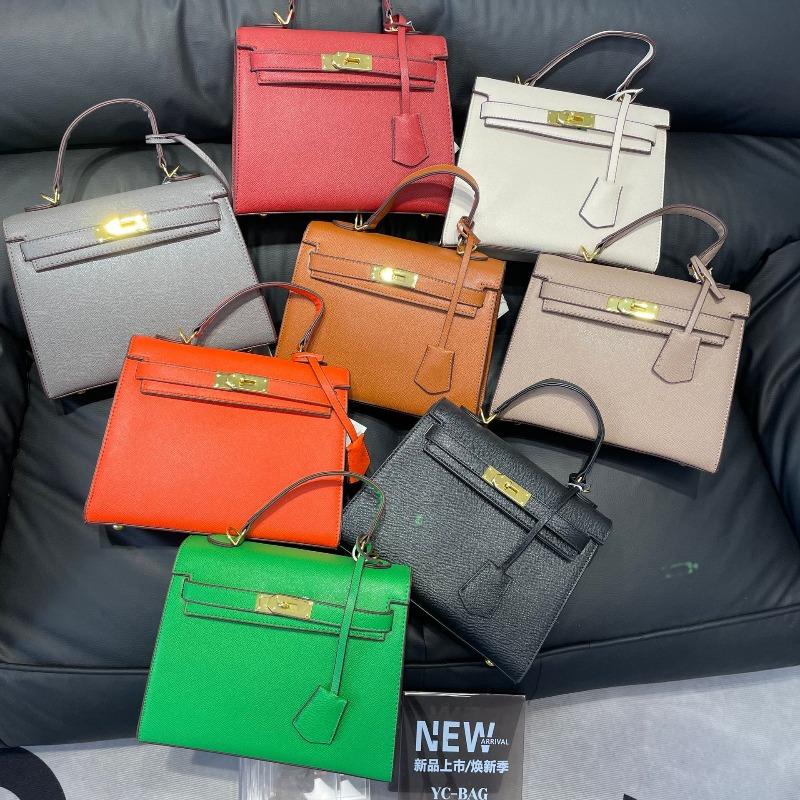 Orange Kelly Portable Platinum Bag New Retro Fashion Women's Second Generation Mini Kelly Light Luxury