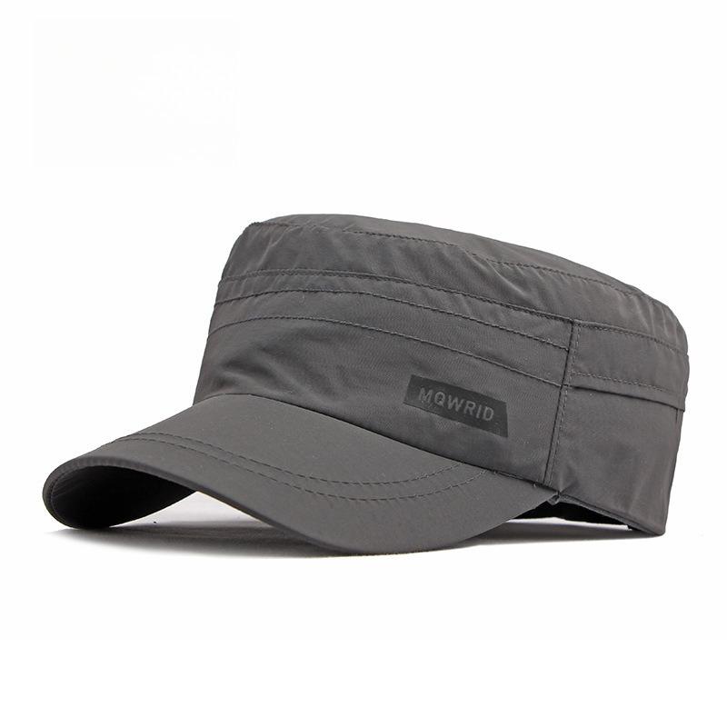 Men's Lightweight Quick Dry Cadet Cap Breathable Flat Top Military Hat Summer Sun Protection Outdoor Hiking Fishing Peaked Cap