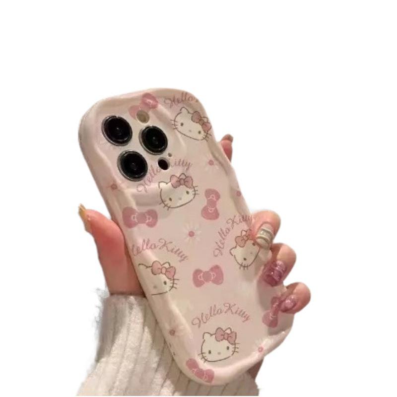 KT Чехол для телефона KT Cat с бантом, защищенный от падений, для Apple iPhone 11/12/13/15/16 Pro/17 Pro Max