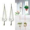 Vintage Lifting Decoration Basket Rope Plant Hanger Home Garden Flowerpot Holder
