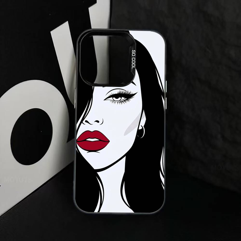 Чехол для телефона с линейным рисунком для iPhone 17,16,15,14,13,12,11 Plus,Pro Max,XS,Цветной серебряный внутренний чехол