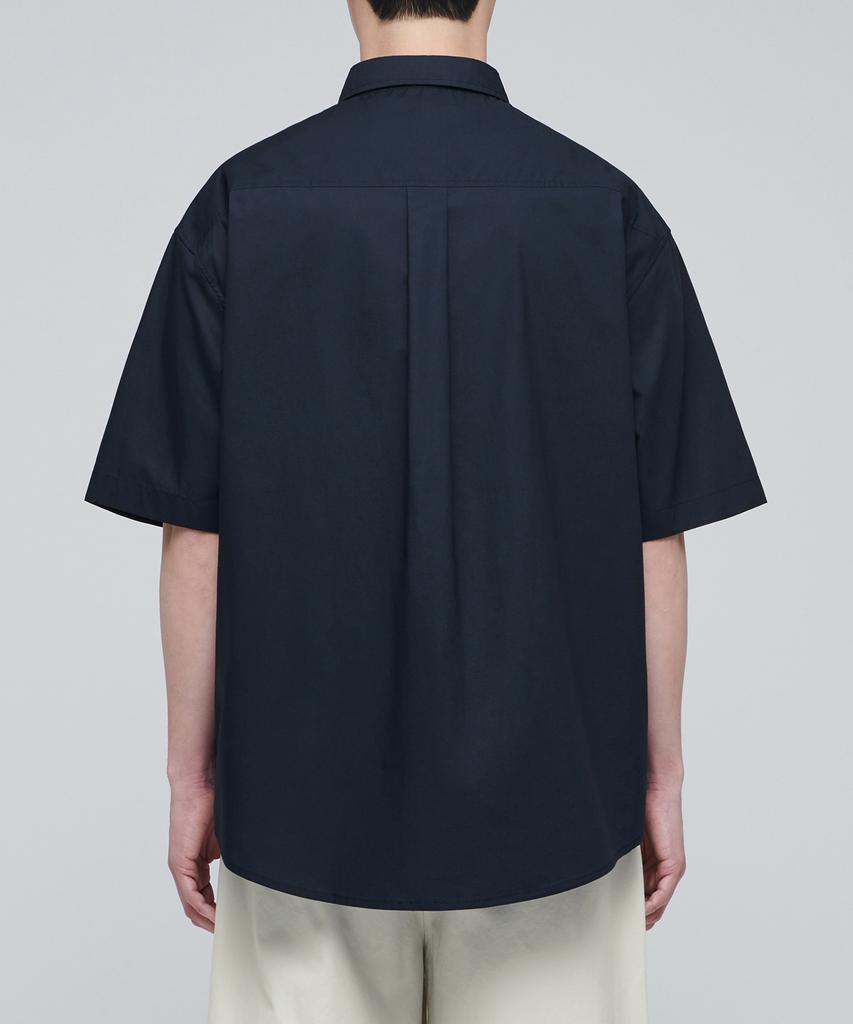 MUSINSA STANDARD Oversized Poplin Short Sleeve Shirt [Navy]