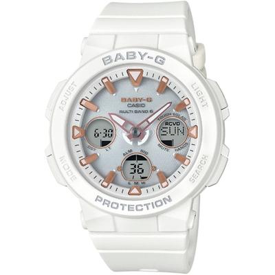 Женские часы Baby-G BGA-2500-7AJF [серия Beach Explorer Radio Wave Solar White] Круглые белые часы
