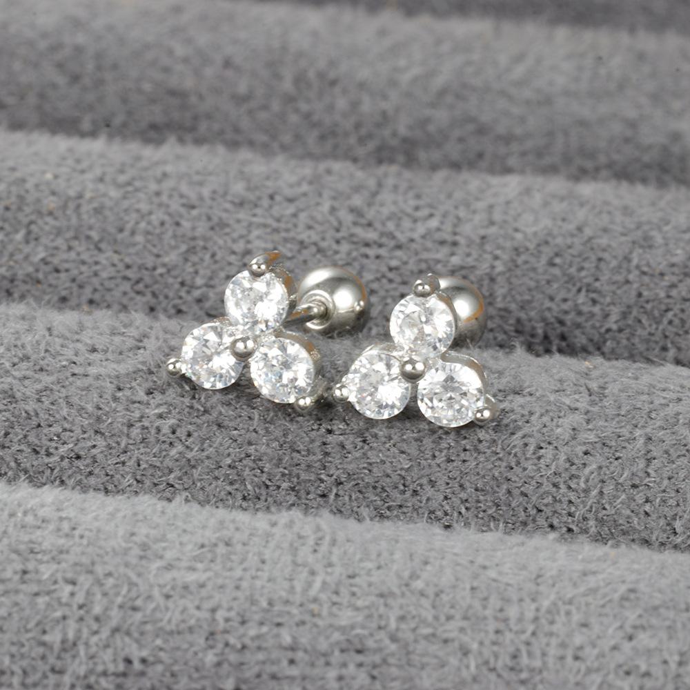 Korean Earrings Geometric Triangle Color Piercing Ear Stud Ximang Seller in Europe and America Mini Bone Studs Simple