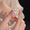 Цветущая камелия парное кольцо нишевый дизайн чувство простой темперамент открывающееся регулируемое кольцо