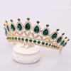 Luxury Green Rhinestone Crystal Wedding Crown Bride Tiaras And Crowns Queen Diadem Pageant Crown Bridal Hair Jewelry Accessories