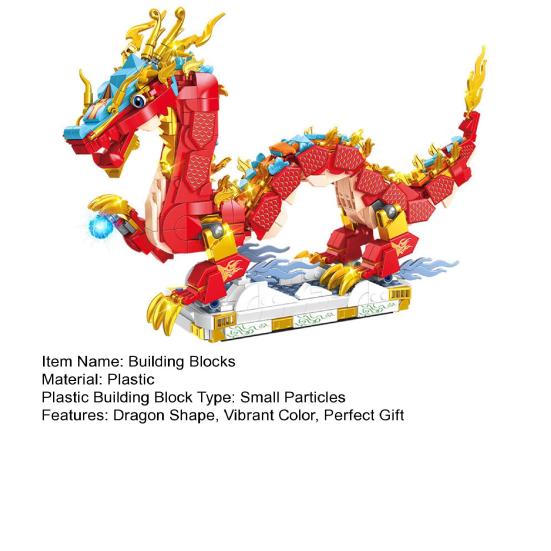 767Pcs/Set Spring Auspicious Dragon Dragon Building Blocks Set Festival Buildable Figure Kid Mythical Creature Toy