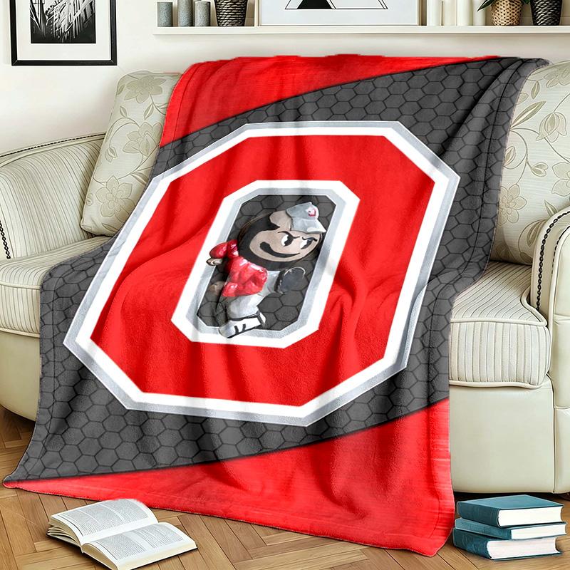Ohio State Buckeyes Theme Blanket Suitable For Beds Sofas And Camping Perfect For Both Men And Women Comfortable Bedding All Year Round