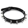 Punk Black Rivet Zinc Zinc Alloy Metal Buckle Clavicle Chain PU Leather Necklace Jewelry Metal Spike Necklace