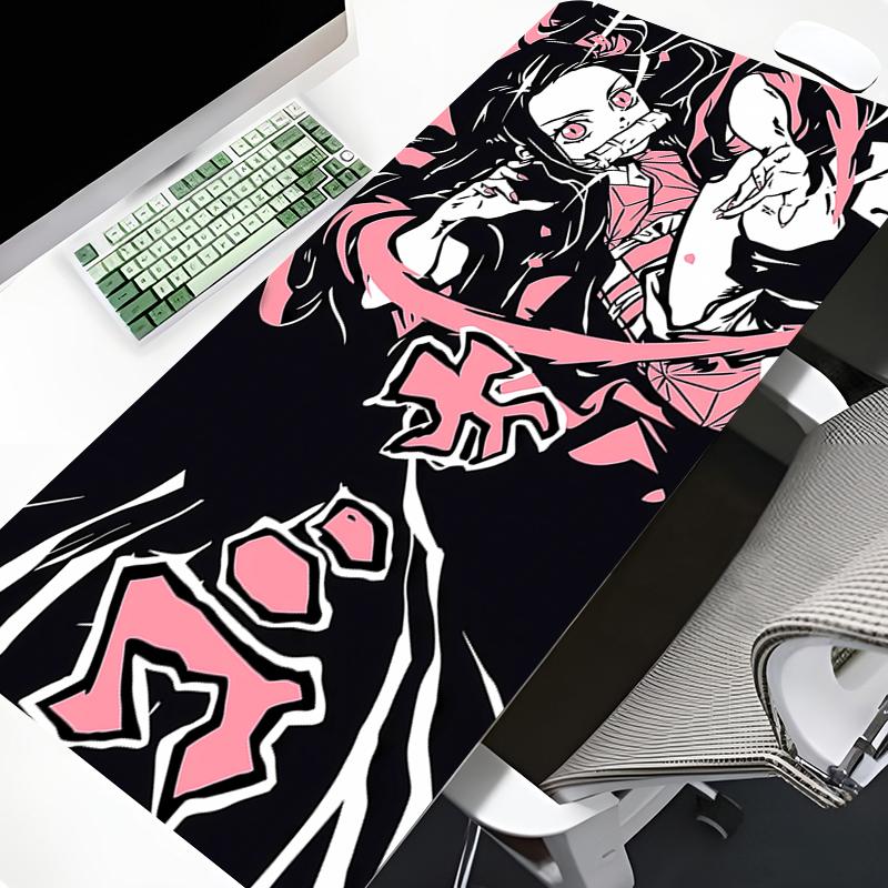 Kawaii Girl Mouse Pad Demon Slayer Kamado Nezuko Large Mousepad Gaming Accessories Nonslip Table Mat Laptop Gamer Anime Deskmat
