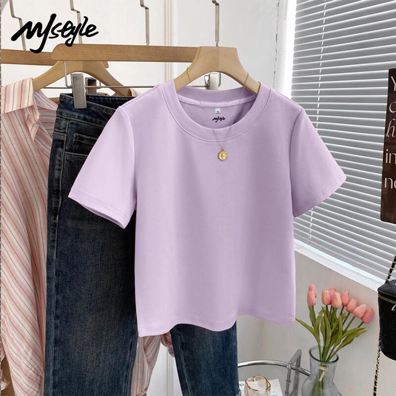 Женская футболка MJ STYLE из чистого хлопка с коротким рукавом