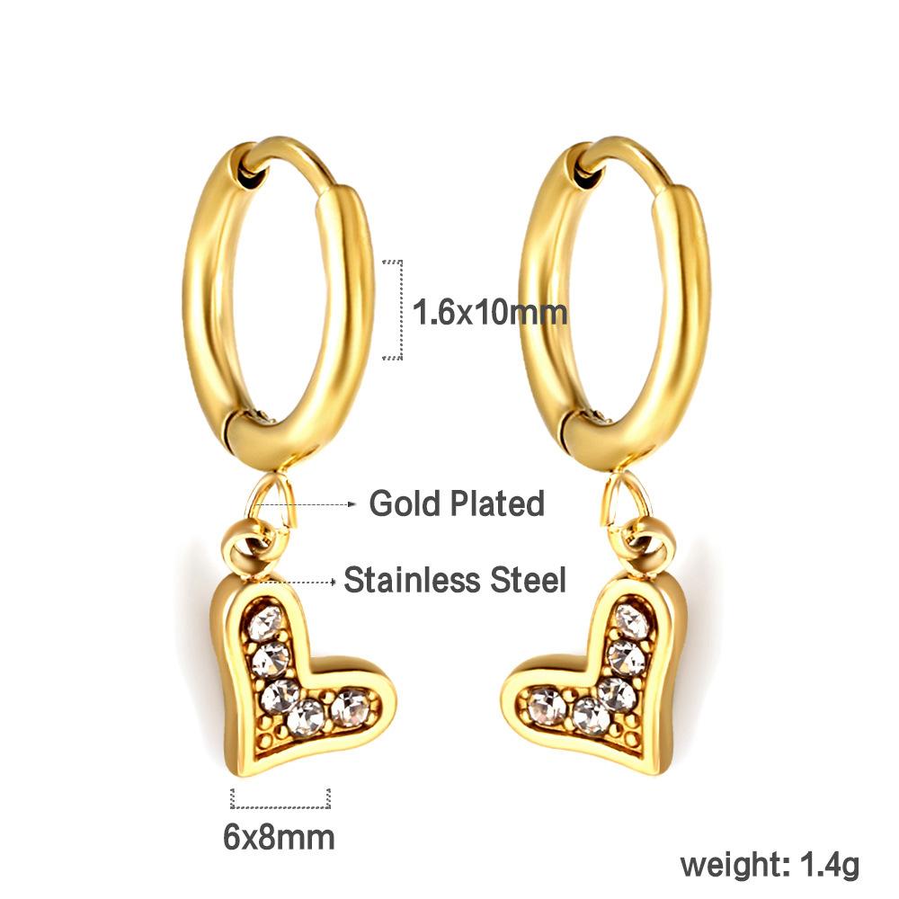 Spiral Planet Earrings Design Mushroom U-Shaped Fishtail with White Diamond Ear Buckle Stainless Steel Earrings