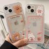 Transparent iPhone 11/12 Pro Mobile Phone Case with Cute Cake Bear Rabbit Design, Fits XR, XS Max, 14/13 Models, Ideal for Female Users