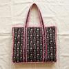 Quilted Cotton Tote Bag Floral Print Shoulder Bag