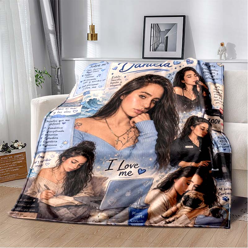 Mal Portada Motivational Latina Floral Quote Print Flannel Throw Blanket Warm Sofa Bed Decor Fan Gift