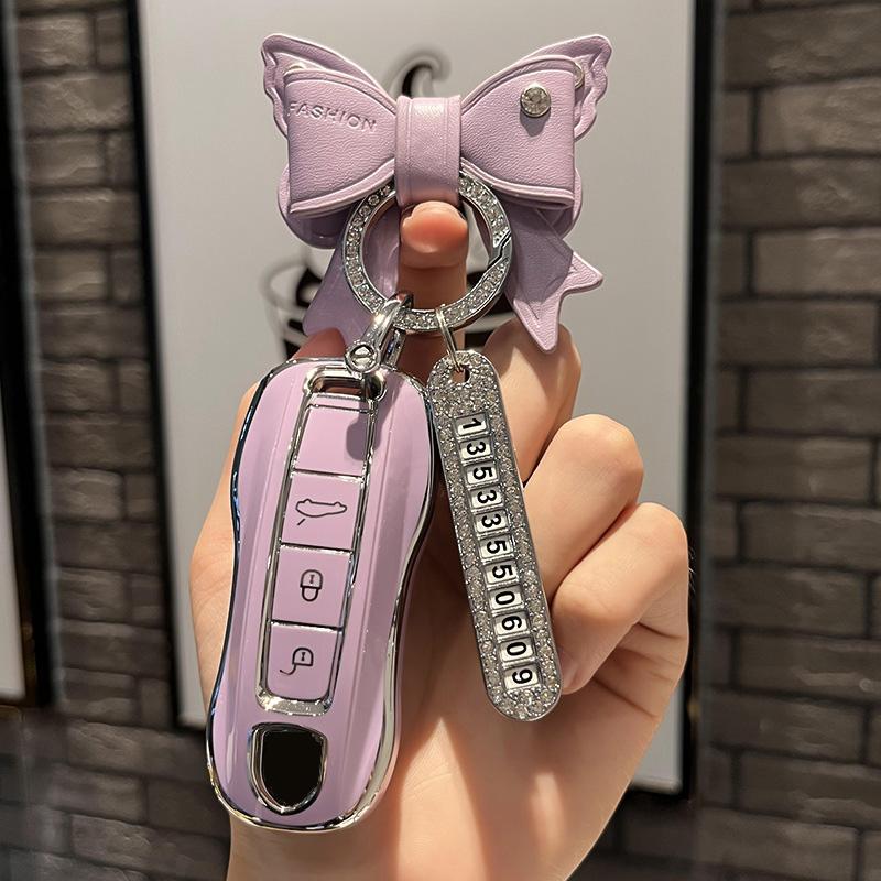 Чехол для ключей из ТПУ с 3 кнопками, брелок для Porsche Panamera Cayenne 971 911 9YA Macan Boxster, автомобильные аксессуары