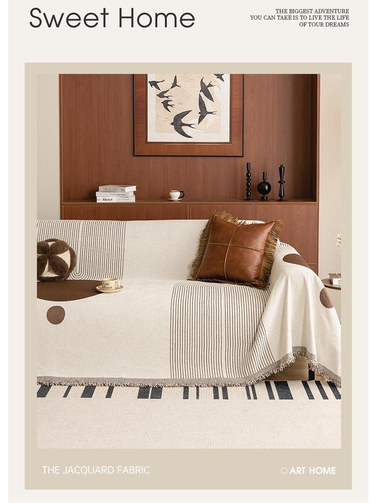 Роскошный летний чехол на диван из шенилла с нескользящим покрытием - Пылезащитная накладка с полной обвязкой