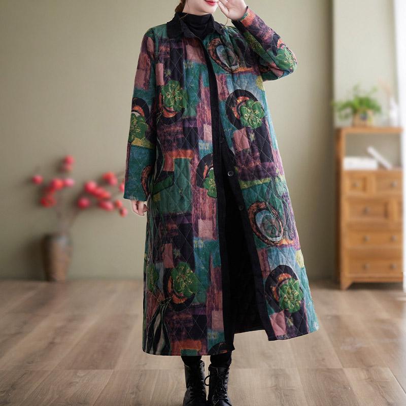 Хлопковое льняное пальто, женское зимнее длинное утолщенное удобное пальто в стиле ретро, ​​женское свободное повседневное теплое пальто