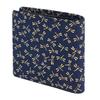 Inden Bifold Billfold No Coin Navy Blue X White Dragonfly Pattern [Indenya] Wallet, Wallet, F, Purse, Deerskin, Lacquer, 2009-14-008