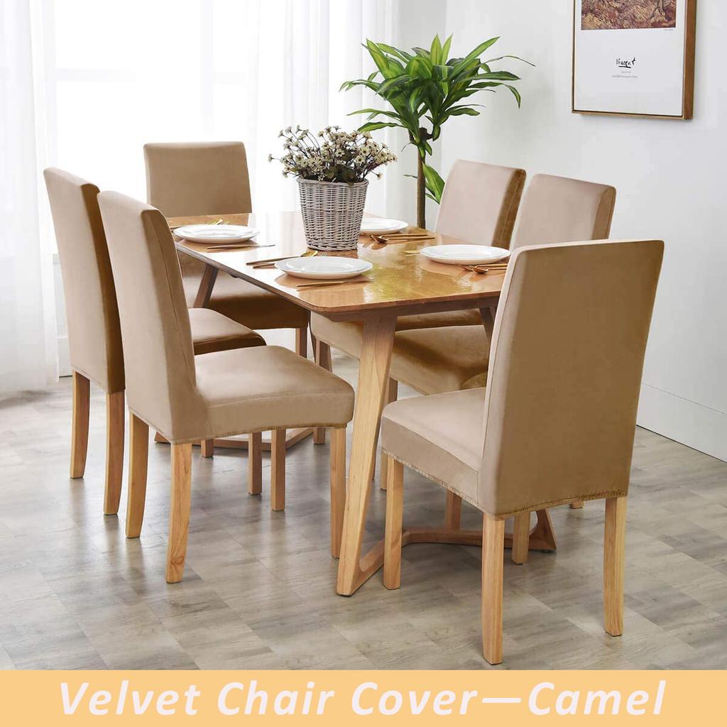 Velvet Fabric Chair Cover Super Soft Chair Covers For Dining Room Luxurious Office Seat Cases Stretch For Banquet