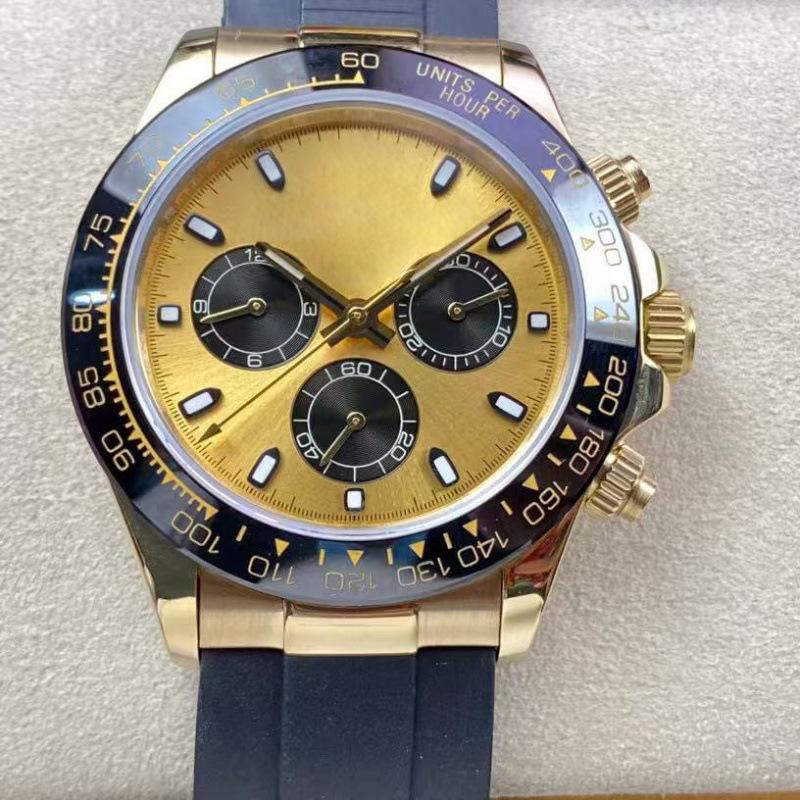Мужские автоматические механические часы Rolex Daytona 40 мм, многофункциональные, с инкрустацией бриллиантами.