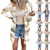 Women's Casual Fashion Comfortable Loose Long Sleeve Floral Print Cardigan Jacket