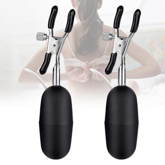 1Set Breast Clamp Odor-free Silky Metal Nipple Screw Clip Vibrator Egg for Women