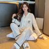 Cartoon Panda Bamboo Fleece Women's Pajamas Chinese Style Elegant Cute Print Sleepwear New Autumn Winter Home Set
