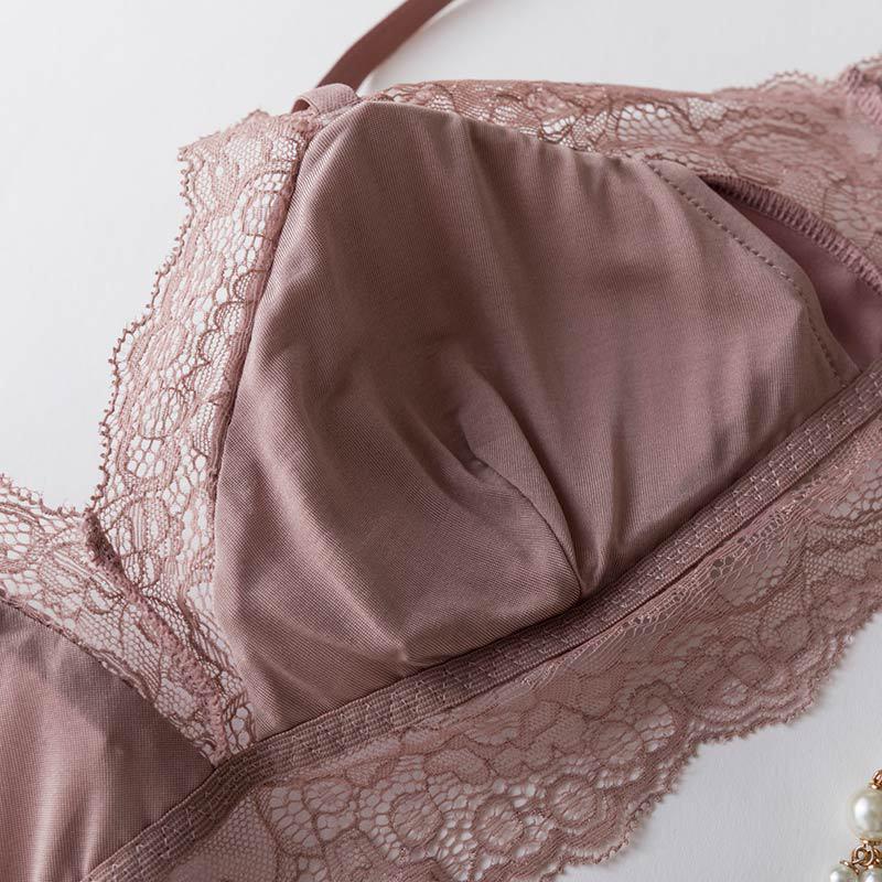 Бюстгальтер Tange French Mulberry Silk No-Wire Lace Bra - сексуальный, с тонкими подкладками, коллекция весна и лето