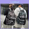 Letter Trendy Graffiti Style Neutral Large Capacity Student Backpack For Teens