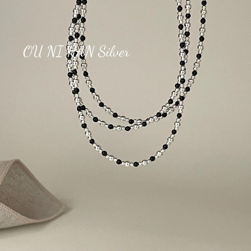 Ожерелье ручной работы из корейского серебра Ounihan S925 с бусинами — элегантное, роскошное и стильное для современных женщин