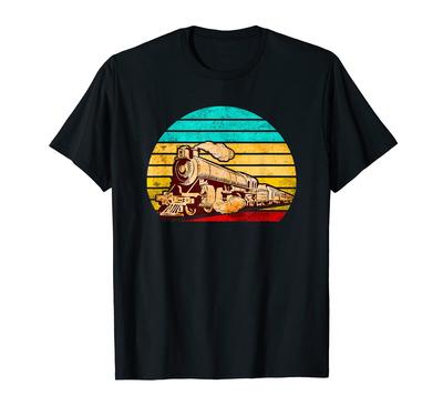 Забавный паровоз SL Забавный винтажный ретро-железный Otaku Goods Футболка Футболка Мужская футболка