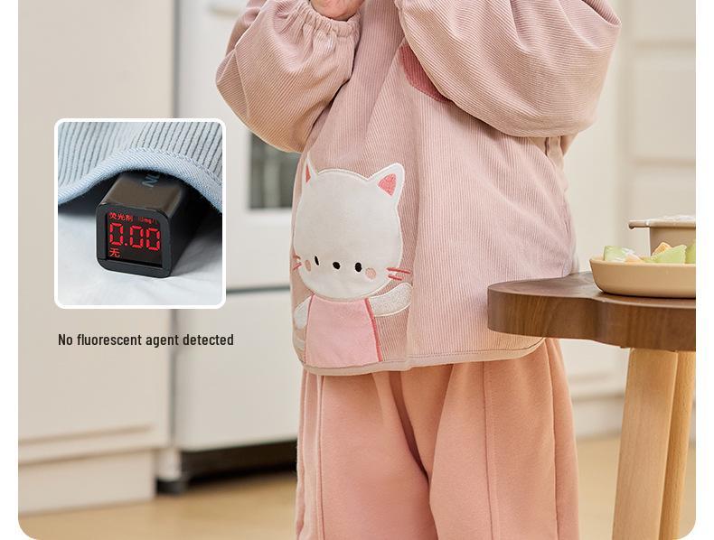 Nidoran 2025 Fleece-Lined Winter Smock for Kids - Anti-Stain and Warm Bib for Boys and Girls