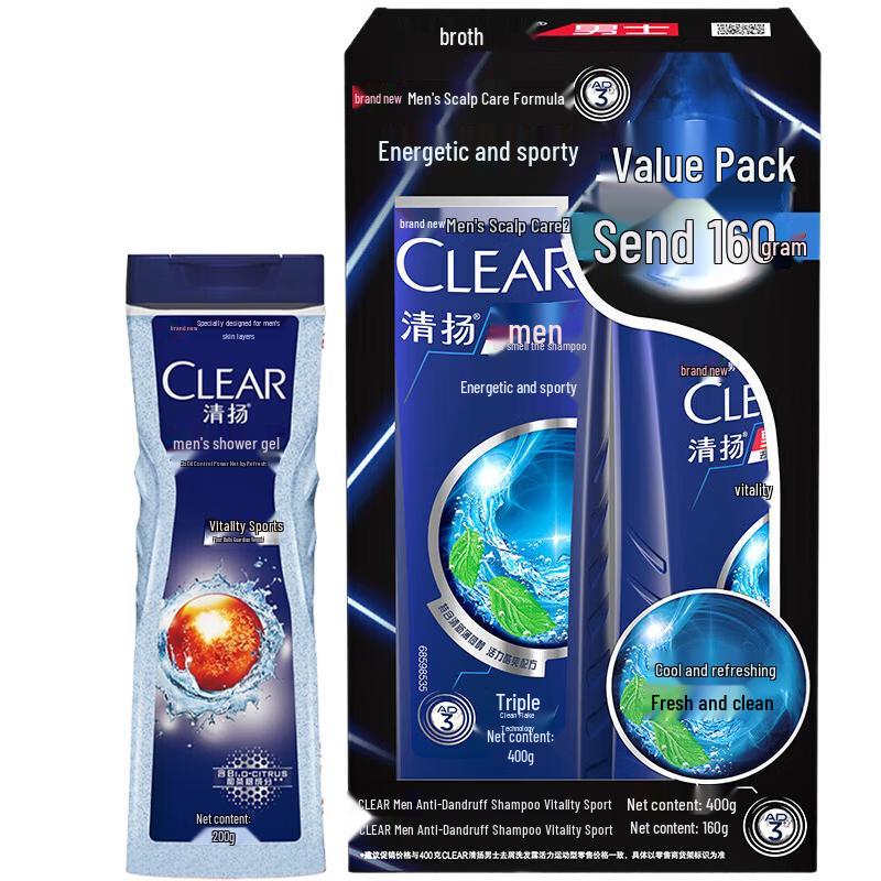 Набор: Гель для душа Clear Men Vigor Sport и Шампунь против перхоти