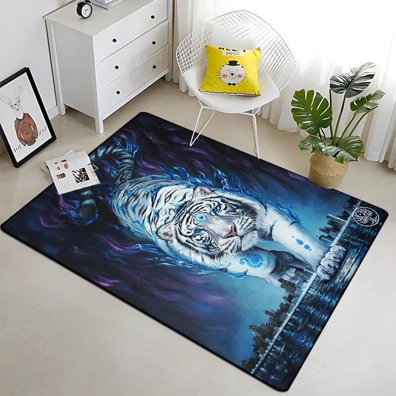 Ковер с принтом «Свирепый тигр» для гостиной, большой коврик, мягкий коврик, коврики для стульев для киберспорта, Alfombra, подарки, Прямая покупка, животное