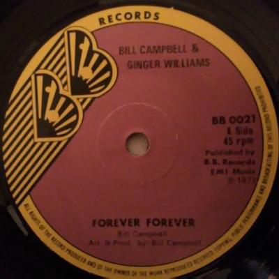 7-дюймовая пластинка BILL CAMPBELL & GINGER WILLIAMS - Forever Forever BB0021 BB 1977 UK Регги, Ска и Даб Б/у