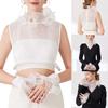 Elegant Detachable Lace Collar And Arm Sleeve Set For Formal Event Breathable Tulle Fabric Fashion Outfit Accessory