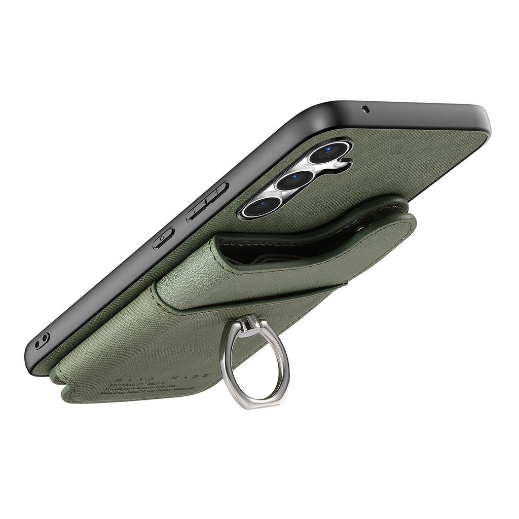 For Samsung Galaxy S25+ Case with Card Holder Kickstand Leather+TPU+PC Phone Cover