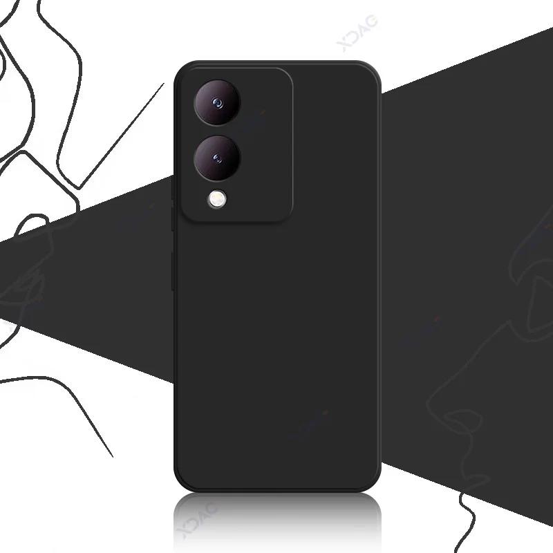 Чехлы для мобильных телефонов VIVO Y28 VIVOY28 5G 6,56" 360 Мягкий роскошный квадратный жидкий силиконовый чехол для задней крышки Водонепроницаемая сумка-броня