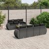 VidaXL Garden Lounge Set with Cushions 8 Pcs, Patio Sofas, Patio Furniture Set, Outdoor Furniture, Black 3224907