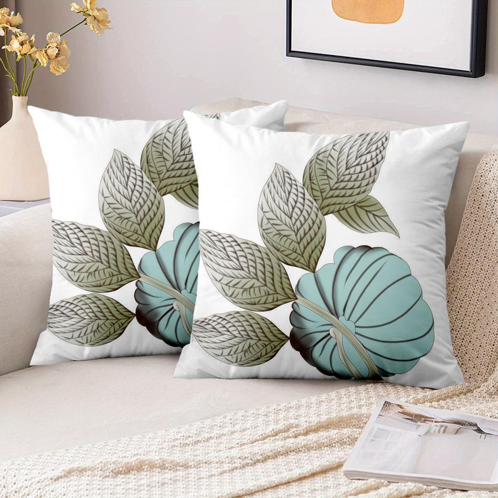 Pieces Tropical Leaf Floral Print Throw Pillow Covers Pattern Cushion Cover Suitable for Sofa Bedroom Car Pillow Cover