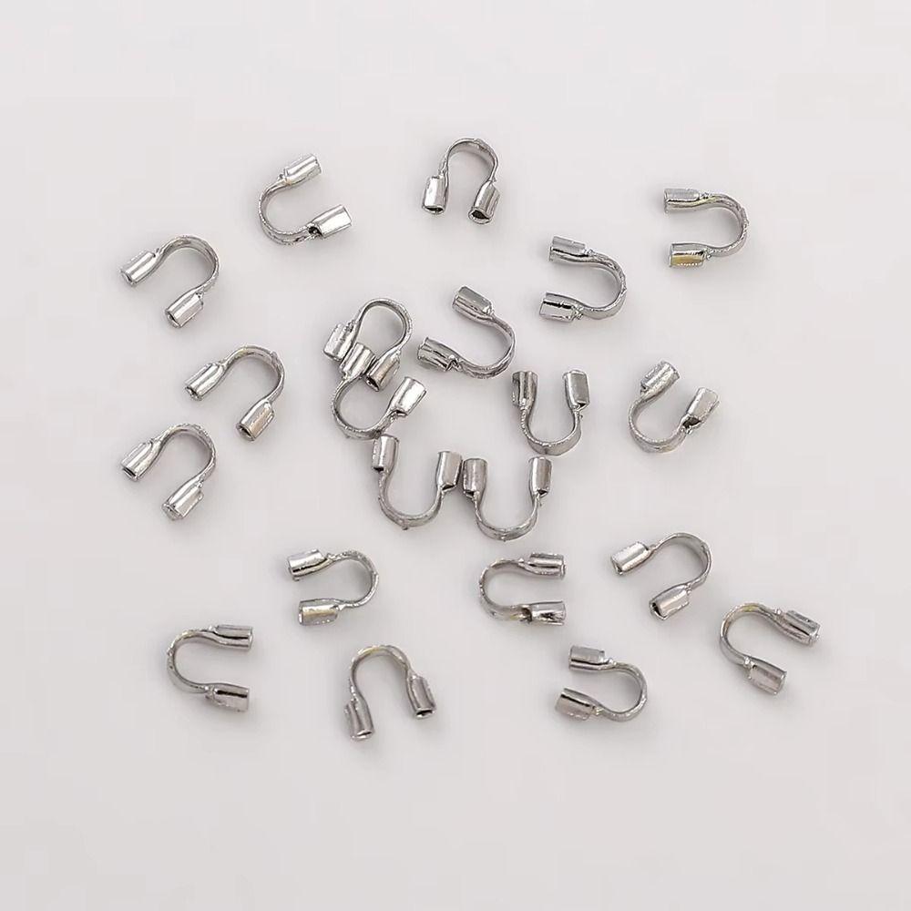 100Pcs 14/18K Gold Plating Wire Guards for Jewelry Making U Shape Connector for Jewelry Jewelry
