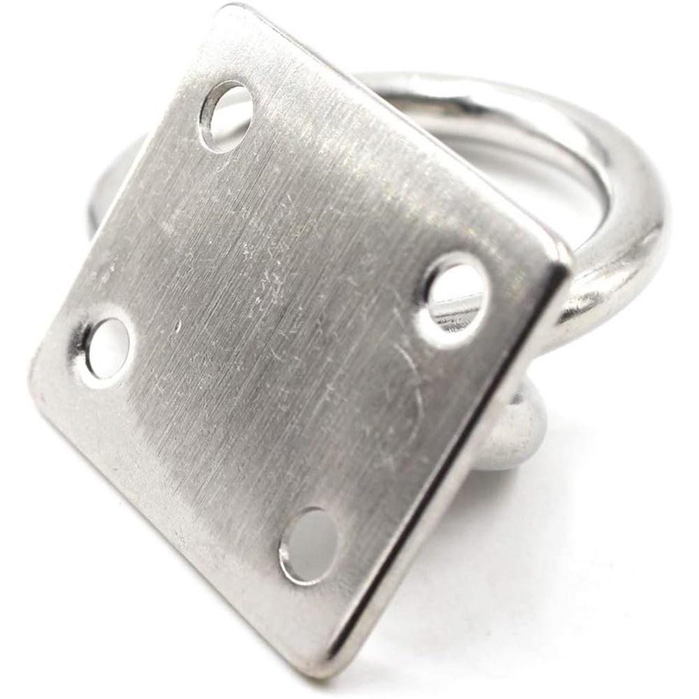 Квадратная проушина из нержавеющей стали 304 – 5/16" (8мм) Крепление-якорь для йога-гамаков, лодочной оснастки, палубного оборудования – Варианты в упаковках по 2/3/4 шт.