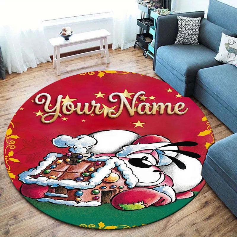 Diddl Custom Name Round Area Rug,Carpet Rug for Living Room Bedroom Sofa Playroom Decor,Non-slip Floor Mat