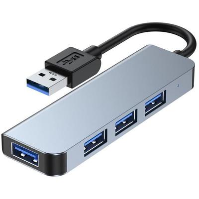 Адаптер USB 4 в 1 - BOOLING - MacBook Air-Pro - 1 USB 3.0 - 3 USB 2.0 - Серый