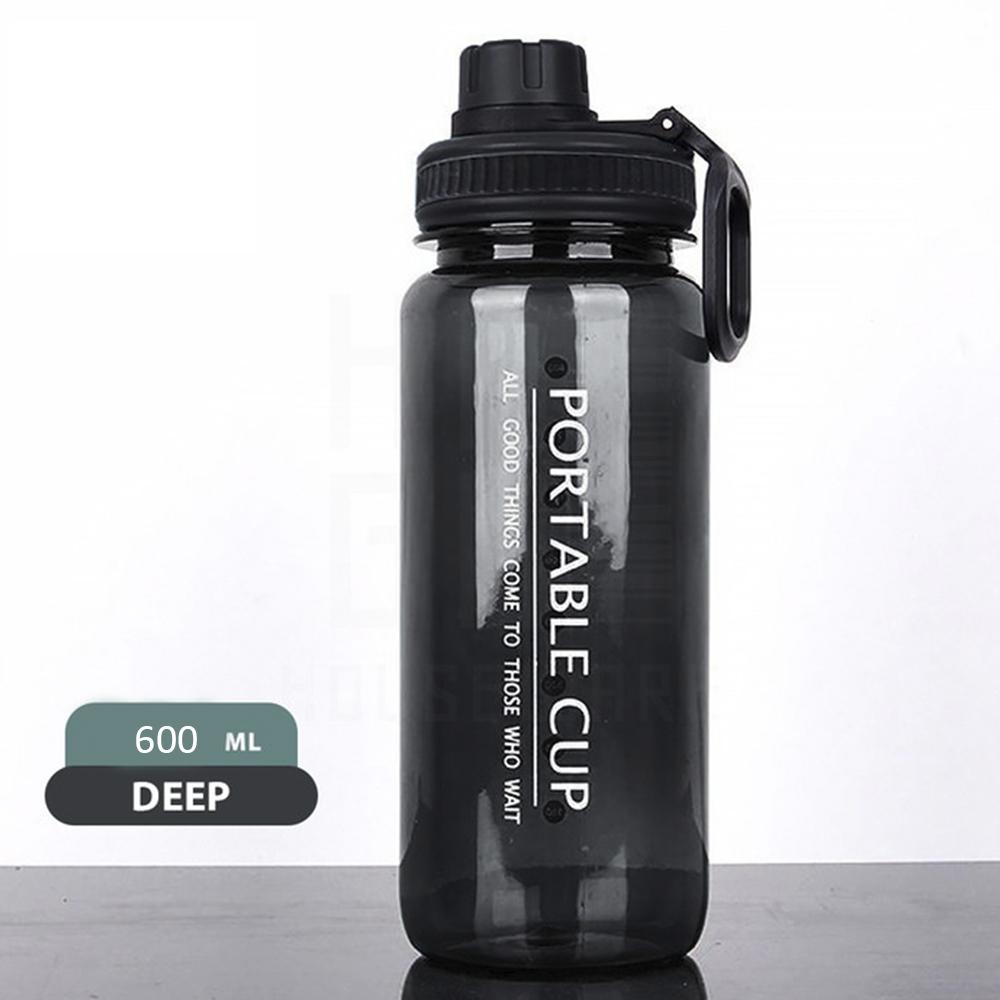 Черная бутылка для воды Fitness Water Bottle объемом 600 мл от NEEDIVYOU, прочная герметичная конструкция для повседневного использования